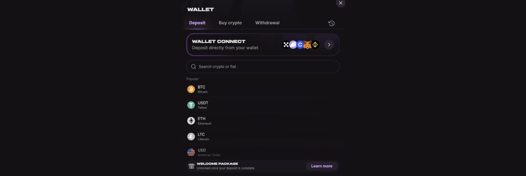 Platební metody v kasinu Cloudbet