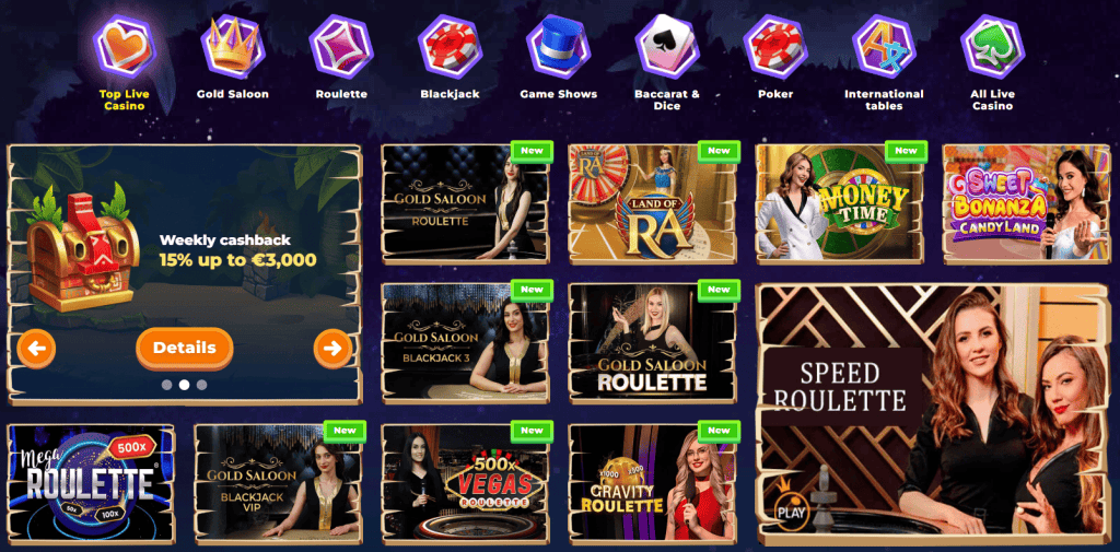 Wazamba live casino