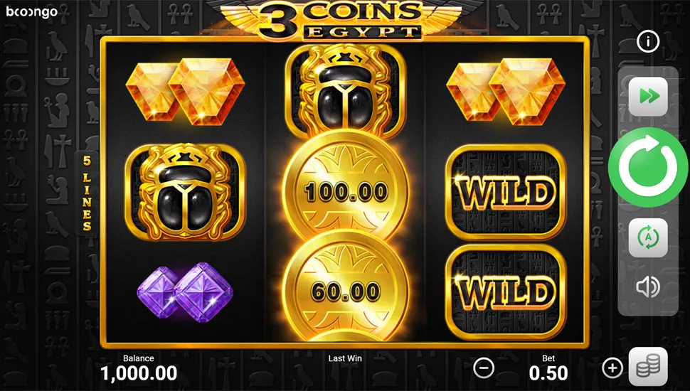 Hrát zdarma 3 Coins Egypt Hold and Win