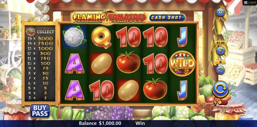 Hrát zdarma Flaming Tomatoes Cash Shot