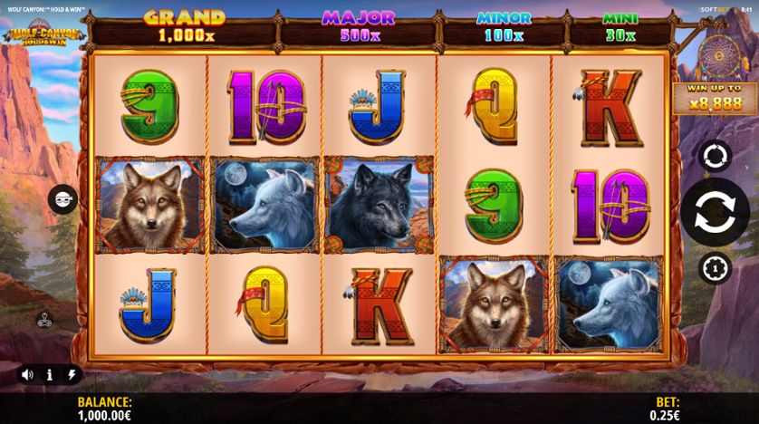 Hrát zdarma Wolf Canyon: Hold and Win