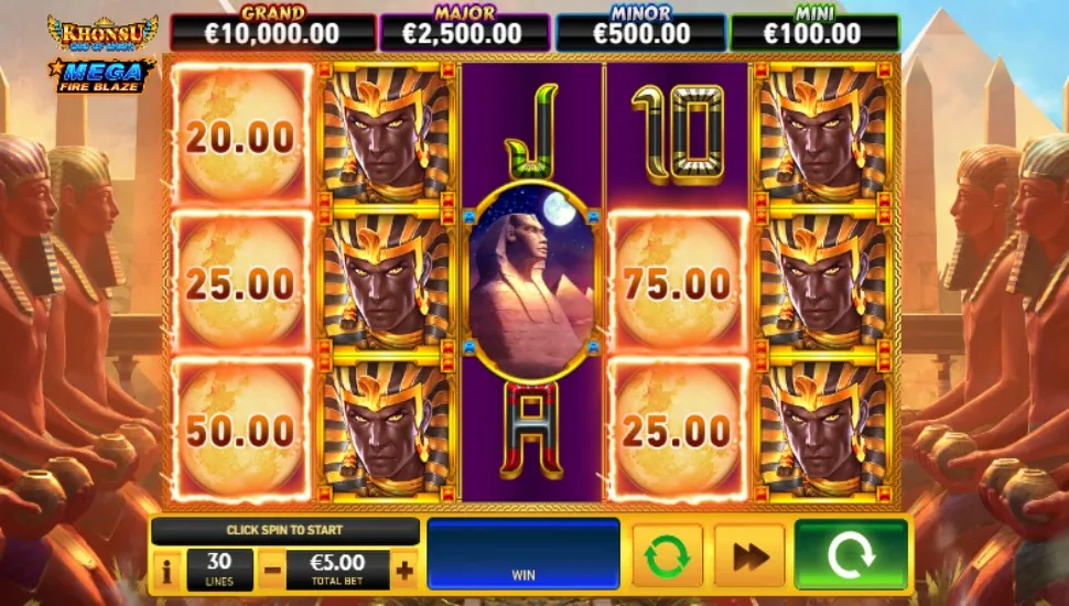 Hrát zdarma Khonsu: God of Moon Mega Fire Blaze Jackpots