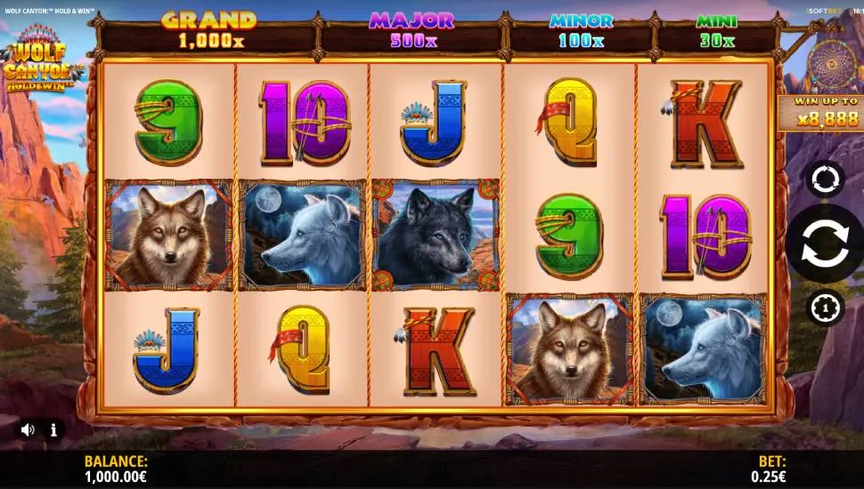 Hrát zdarma Wolf Canyon: Hold & Win