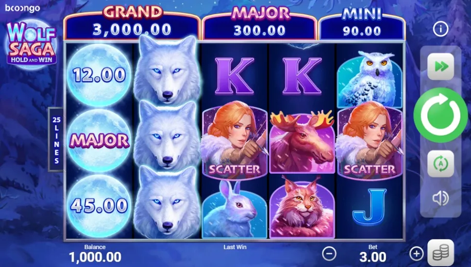 Hrát zdarma Wolf Saga Hold and Win