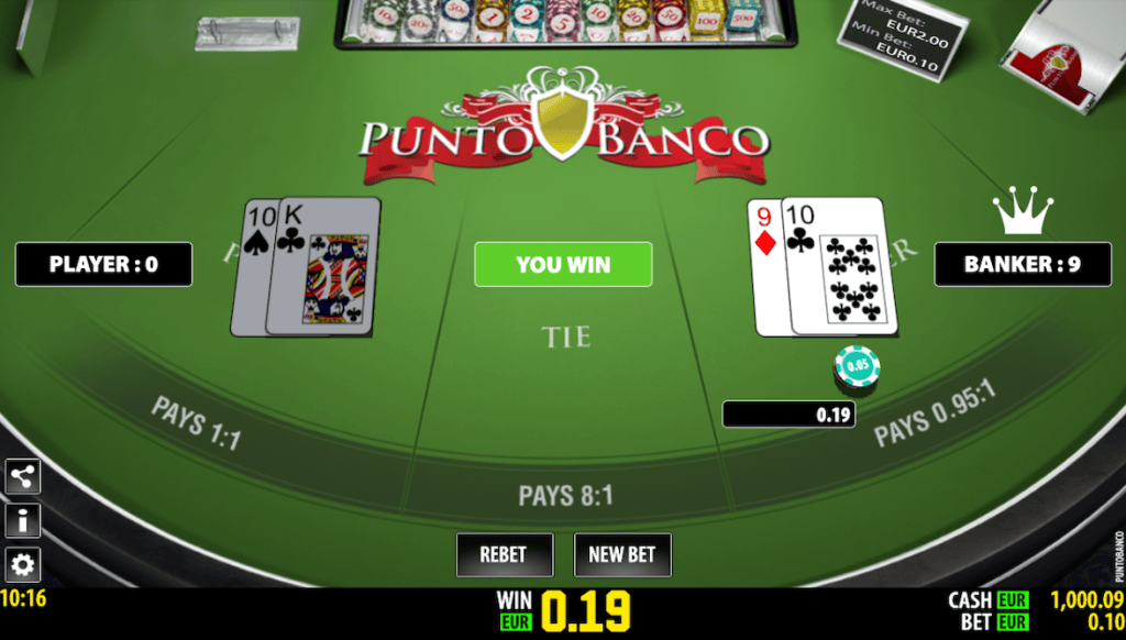 Online baccarat- Punto Banco Baccarat