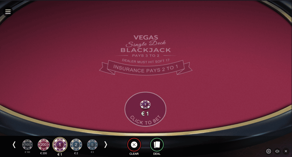 Hrát zdarma Vegas Single Deck Blackjack