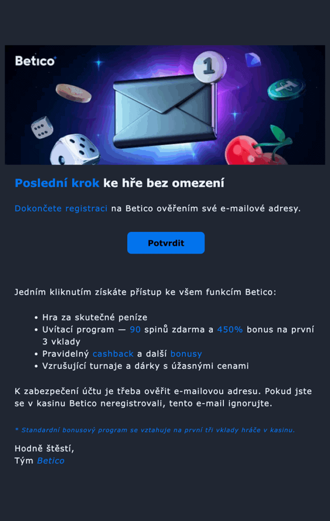  Potvrďte svůj e-mail