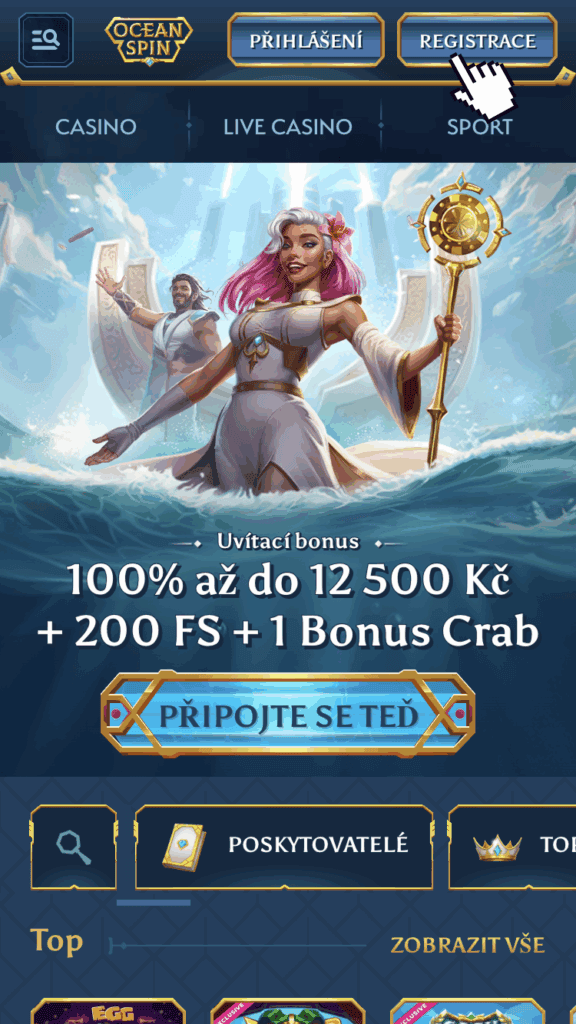 Přejděte na Oceanspin přes náš odkaz