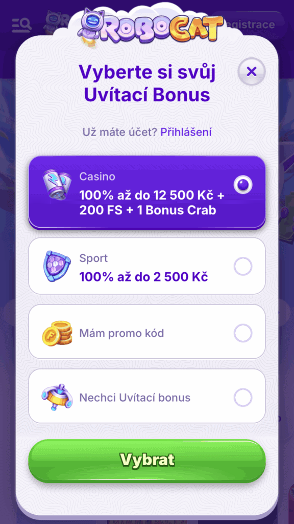 Tlačítko registrace a vyplnění osobních údajů