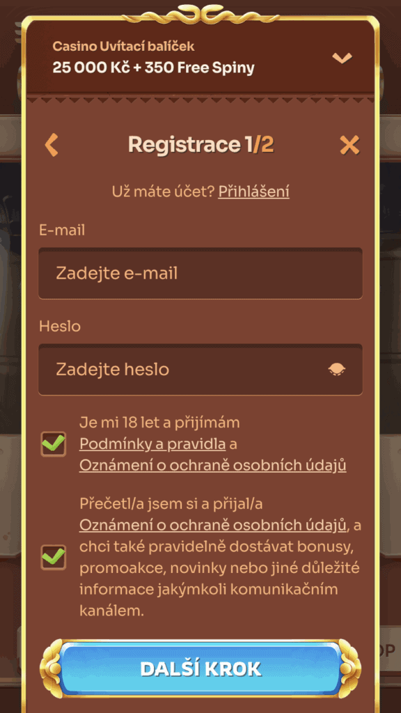 Zadejte své přihlašovací údaje