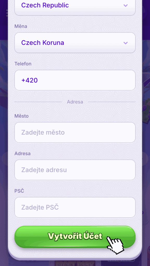 Zelené tlačítko „Vytvořit“