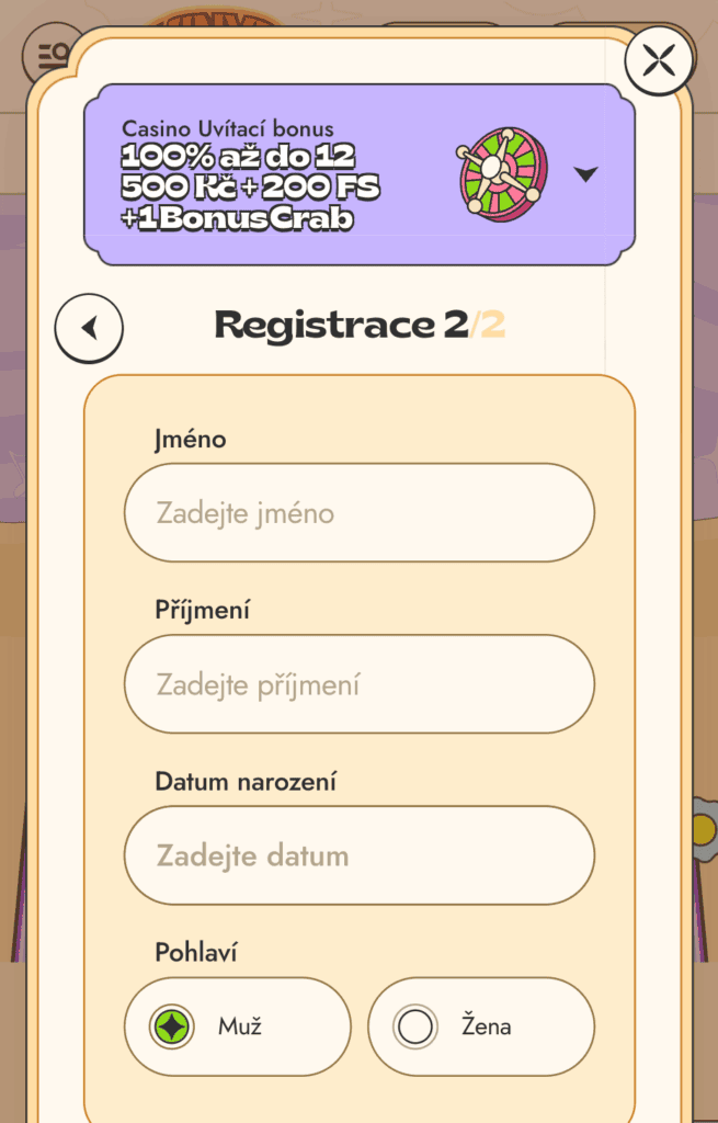 Vyplňte své osobní údaje