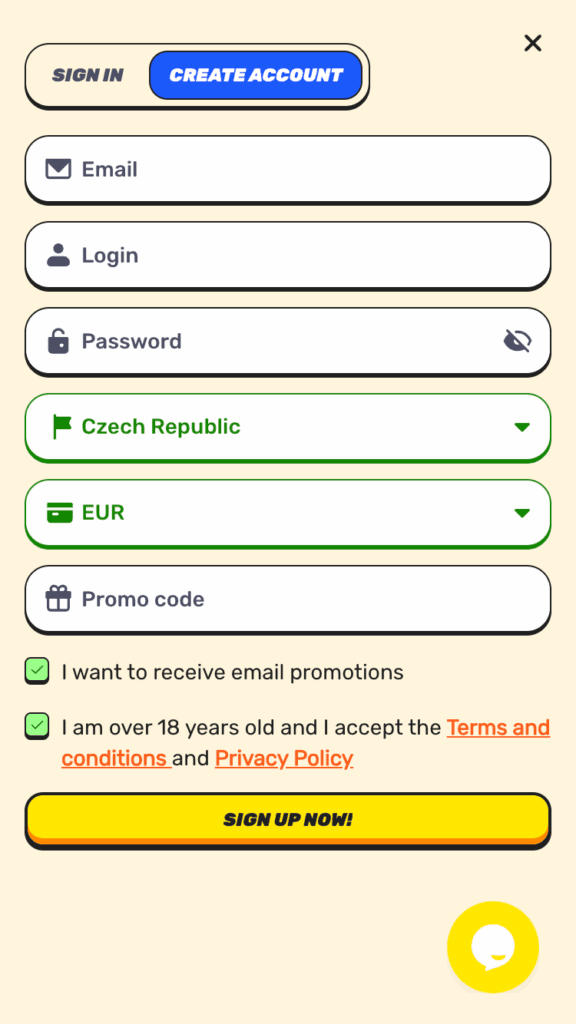 Vyplňte registrační údaje