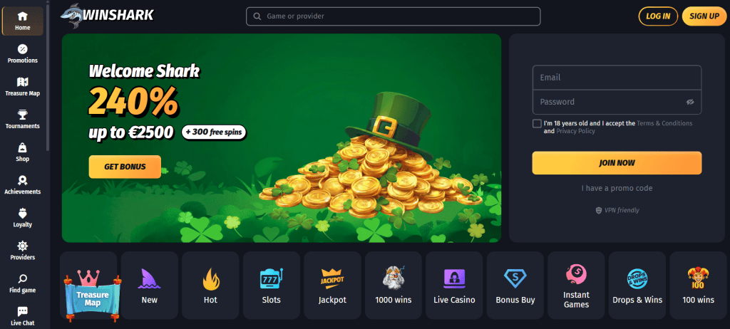 Winshark Hlavní stránka