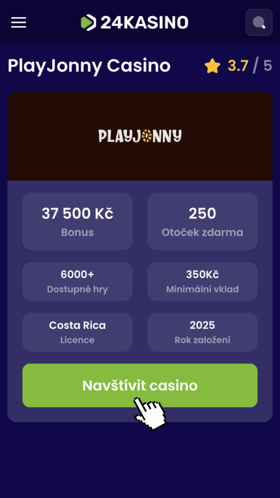 Přes náš odkaz se dostanete přímo na webové stránky casina Playjonny