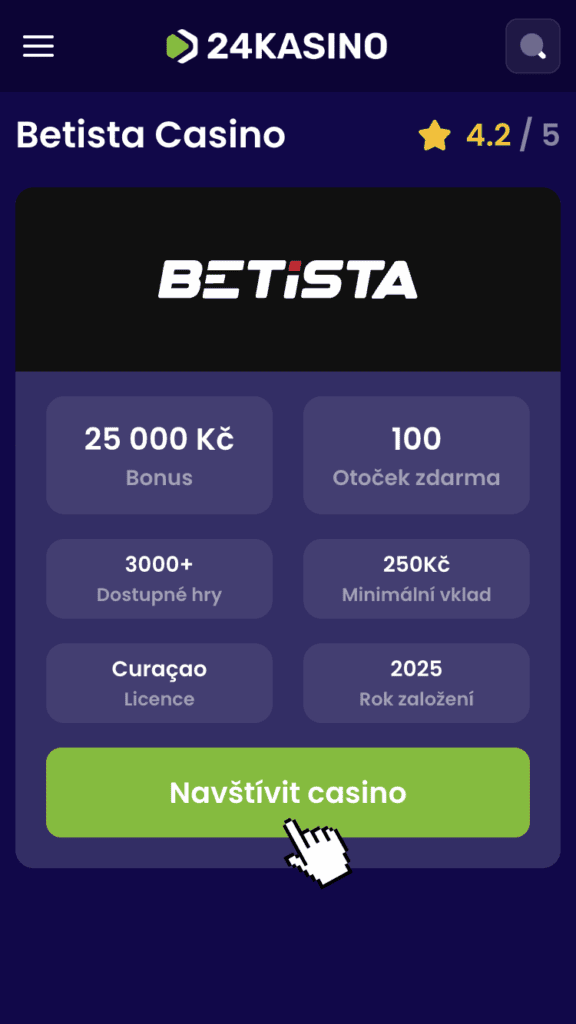 Kliknutím na náš odkaz se snadno a rychle dostanete na oficiální stránky casina Betista