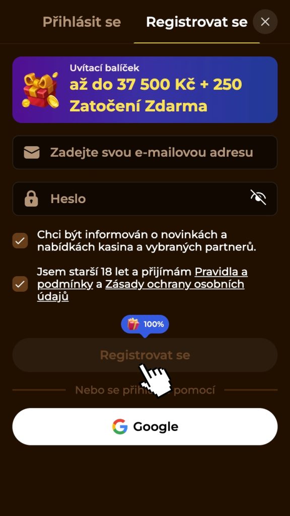 Začněte doplňovat potřebné údaje