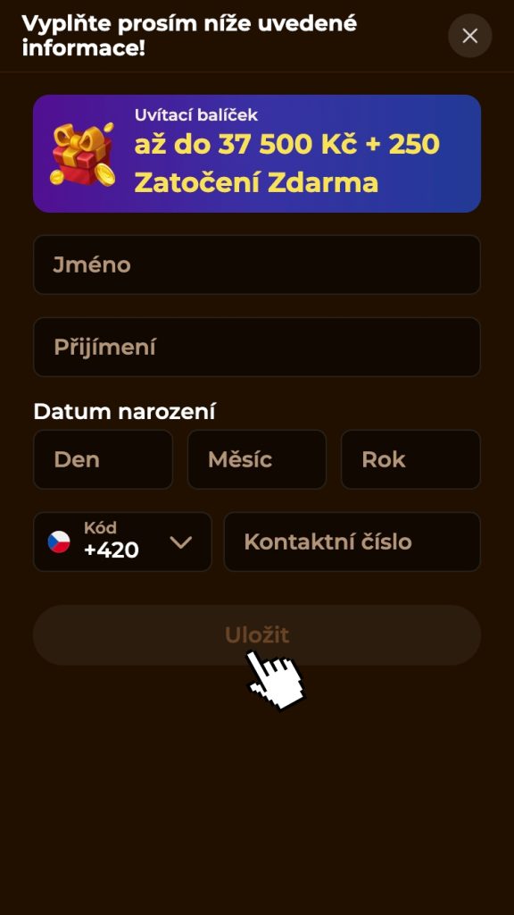 Dokončete registraci