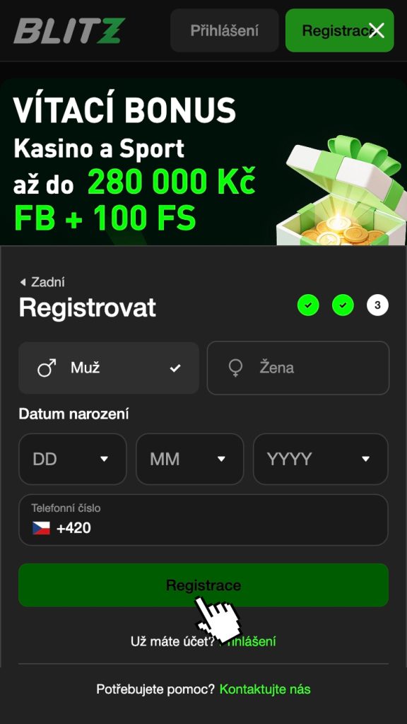 Dokončete registraci