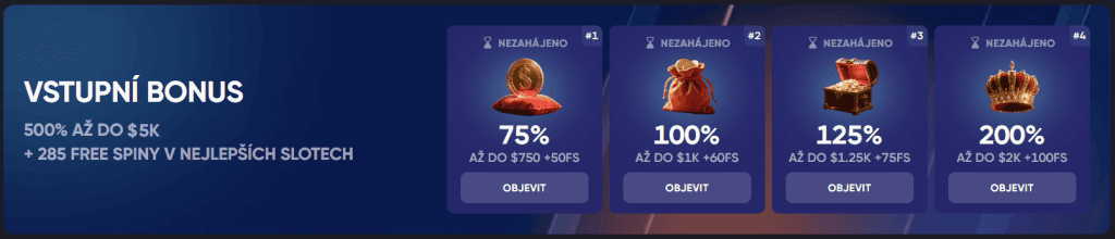Vstupni bonus Spinarium Casino
