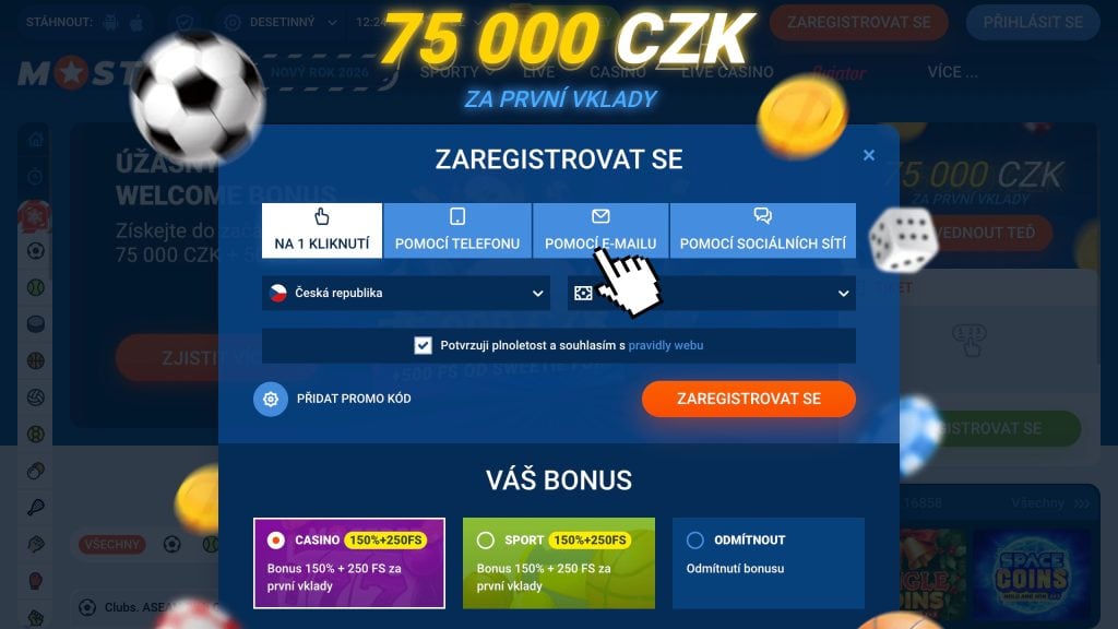 Vyberte 1 ze 4 způsobů registrace