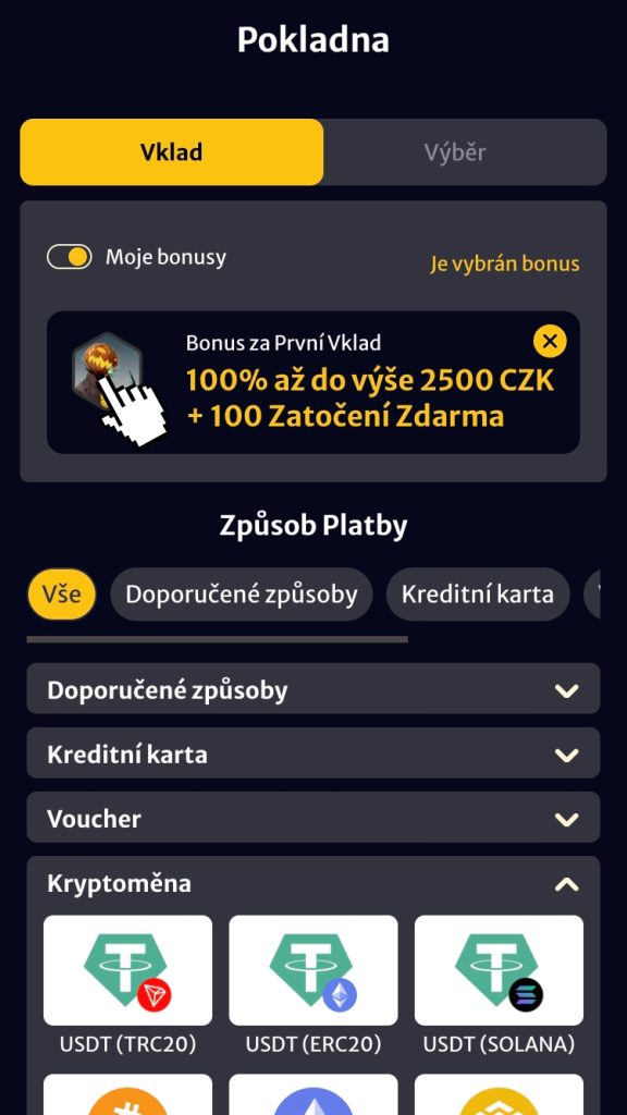 Potvrďte registrace a vyberte si uvítací bonus