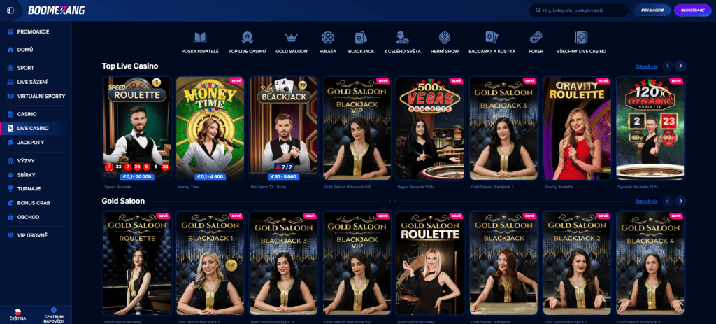 Boomerang Bet Live Casino