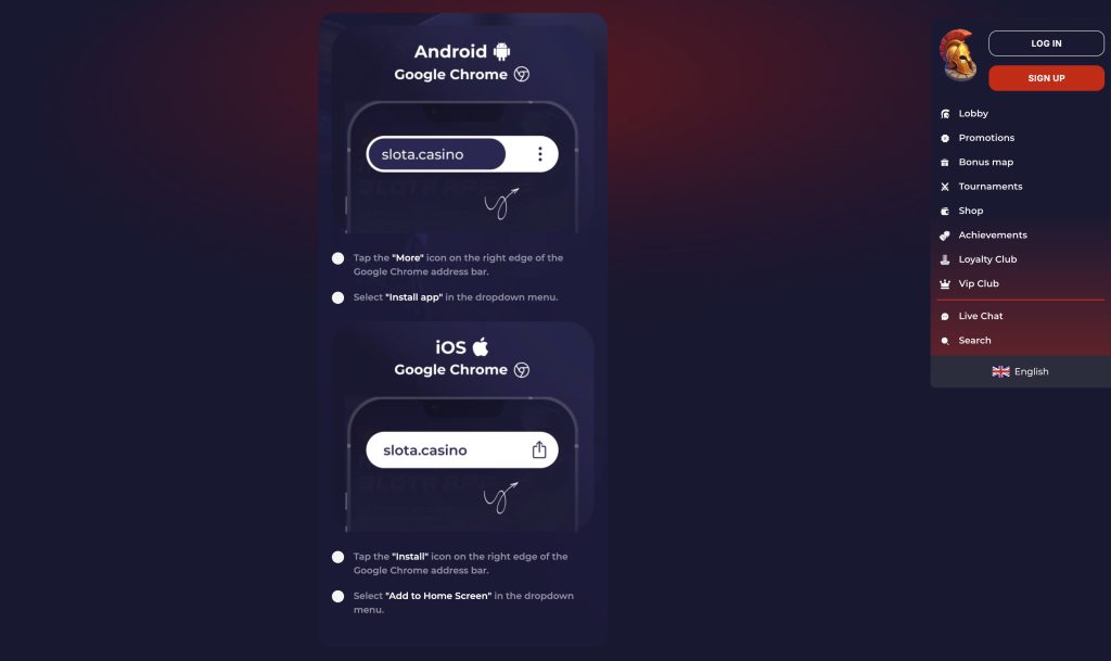 Casino Slota v mobilu