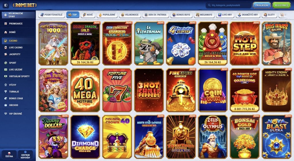 Romibet výběr automatů a živých her