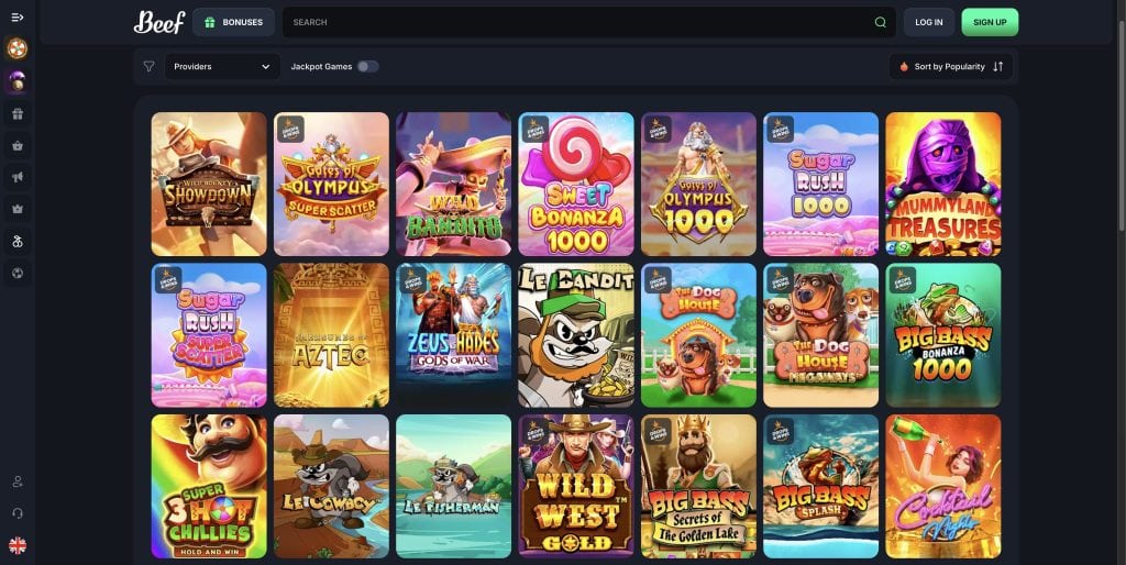 Beef Casino kasinové hry