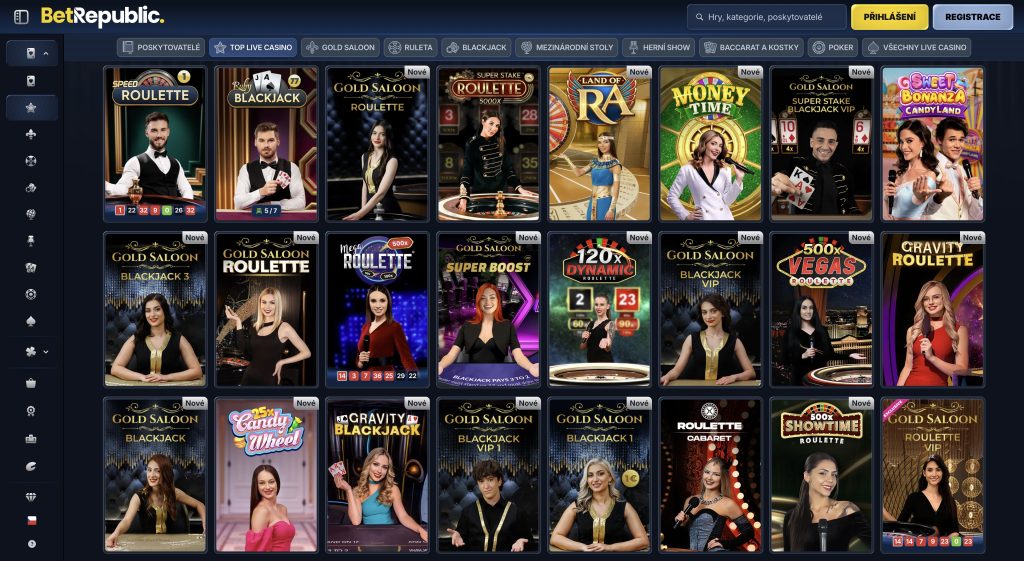 BetRepublic živé kasinové hry
