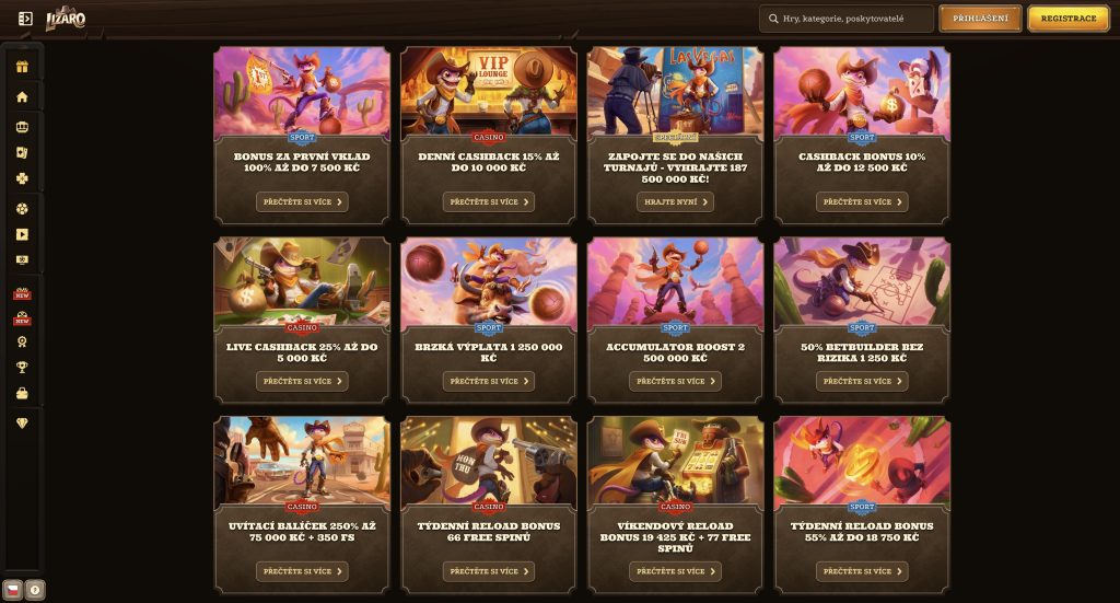 Lizaro Casino - bonusy