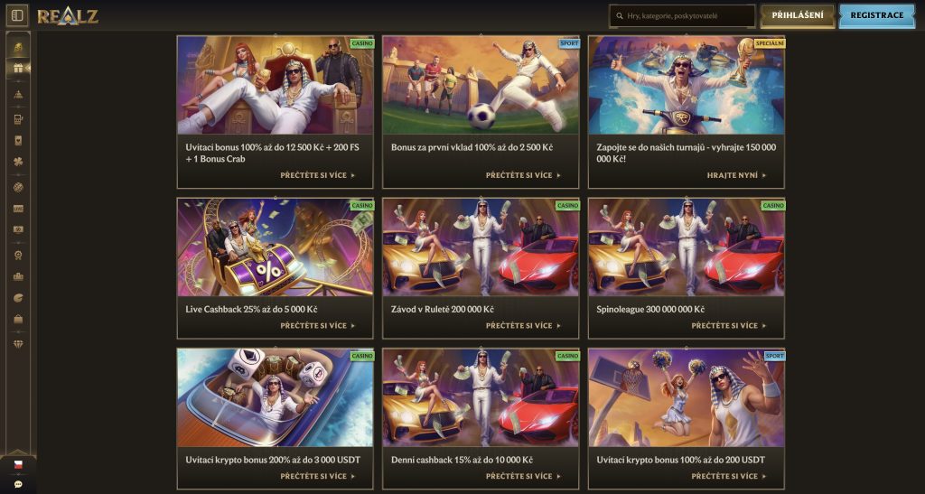 Realz casino bonusy