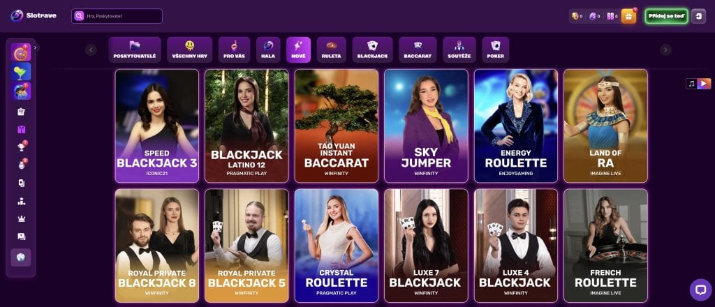 Slotrave živé kasinové hry