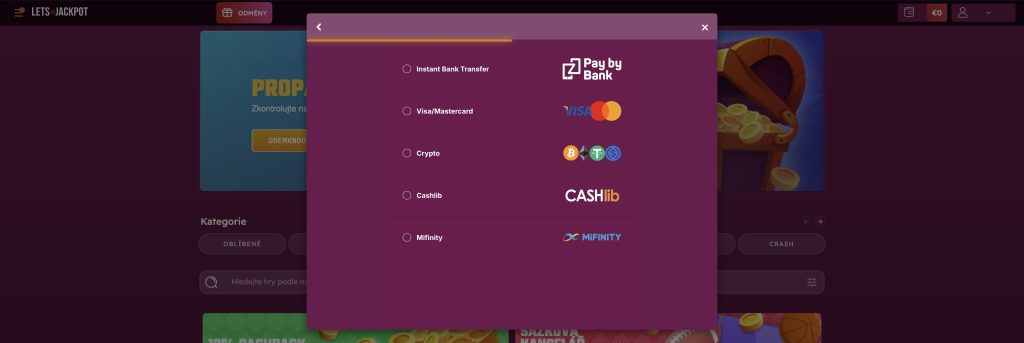 Letsjackpot - Platební metody