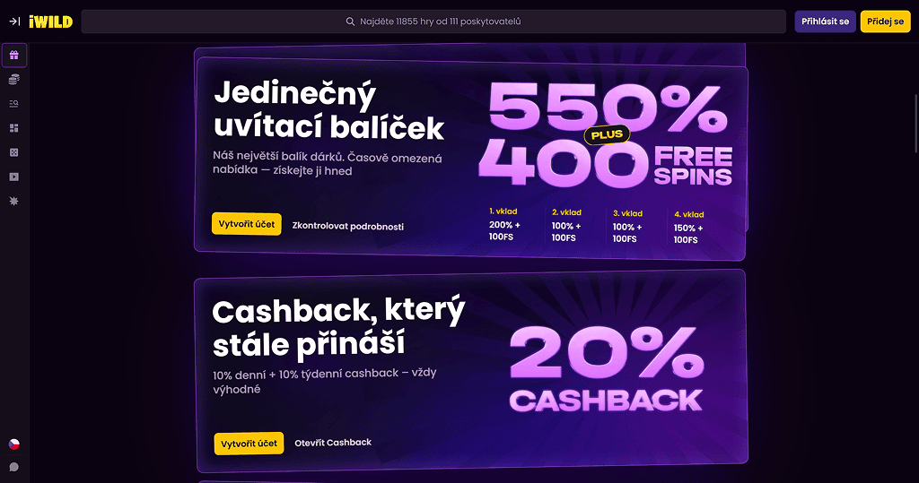 Bonusy v kasinu iWild