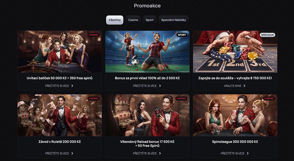Bonusové nabídky kasina Casinova