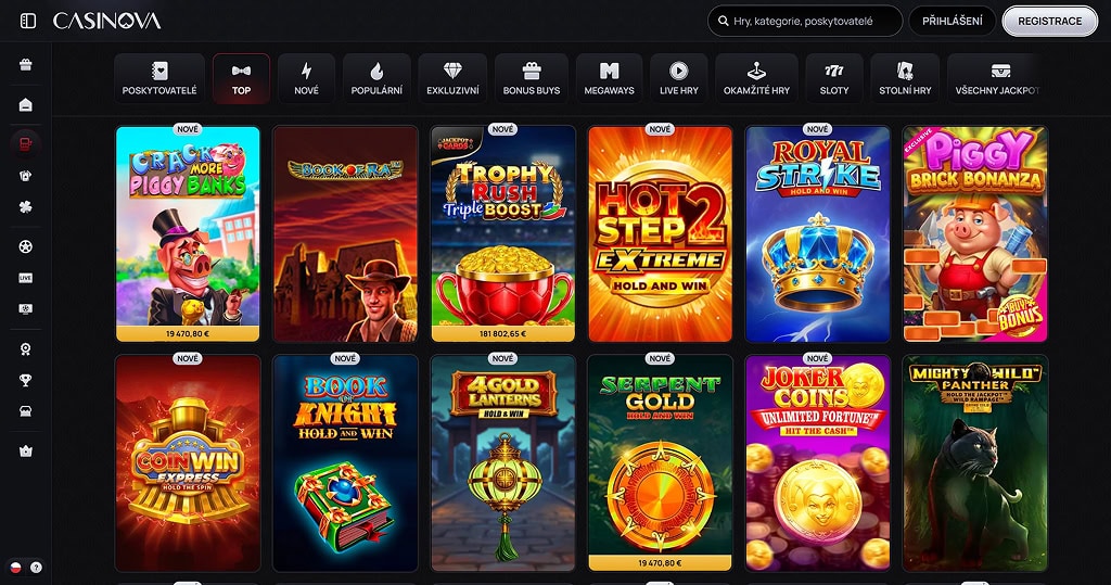 Kasinové automaty Casinova