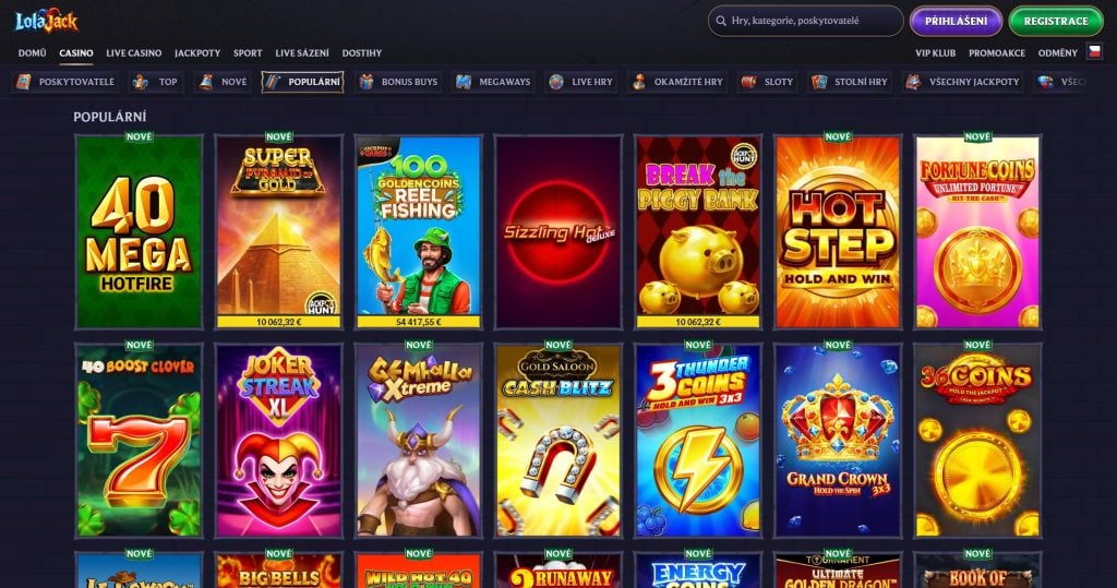 Výherní automaty v kasinu LolaJack