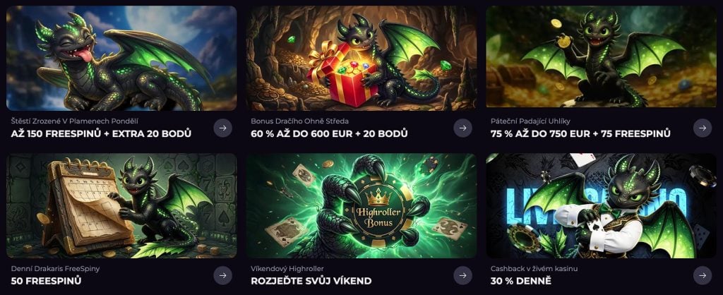 Drakaris Casino - Pravidelné bonusy
